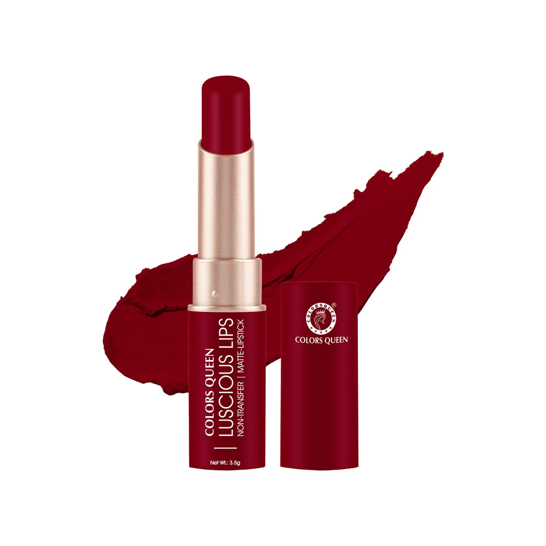 Colors Queen Luscious Lips Non-Transfer Matte-Lipstick - 04 Royal Rust Mehroon