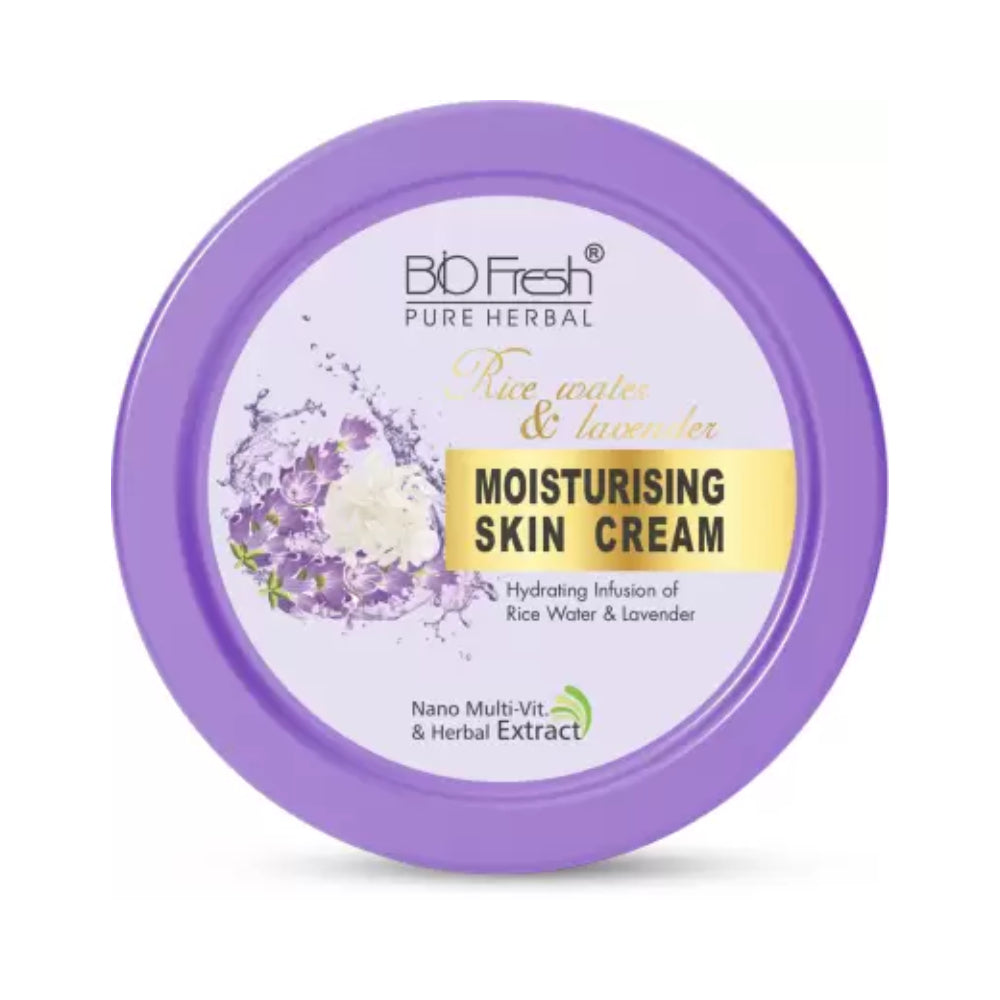 Biofresh Pure Herbal Rice Water & Lavender Body Cream /Non-Greasy/Winter Moisturize Cream (800 ml)