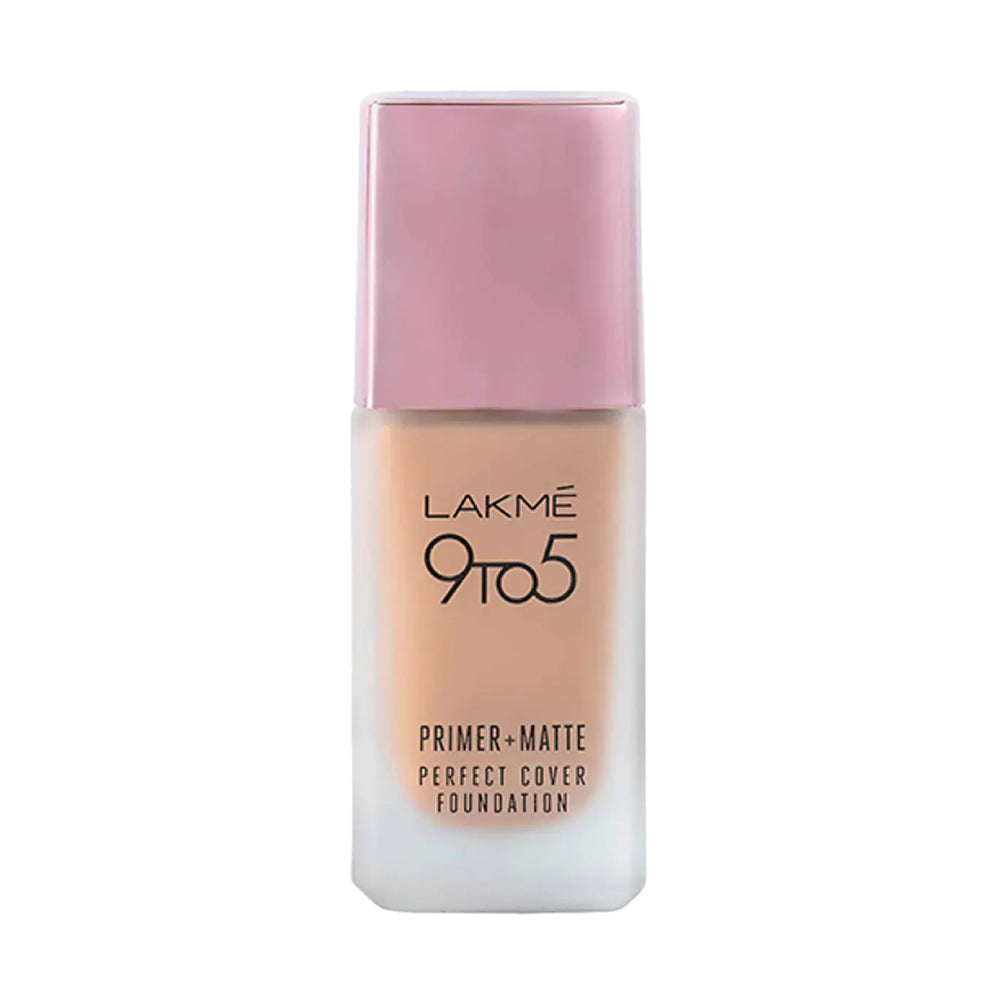 Lakme 9 To 5 Primer + Matte Perfect Cover Foundation - C100 Cool Ivory (25ml)