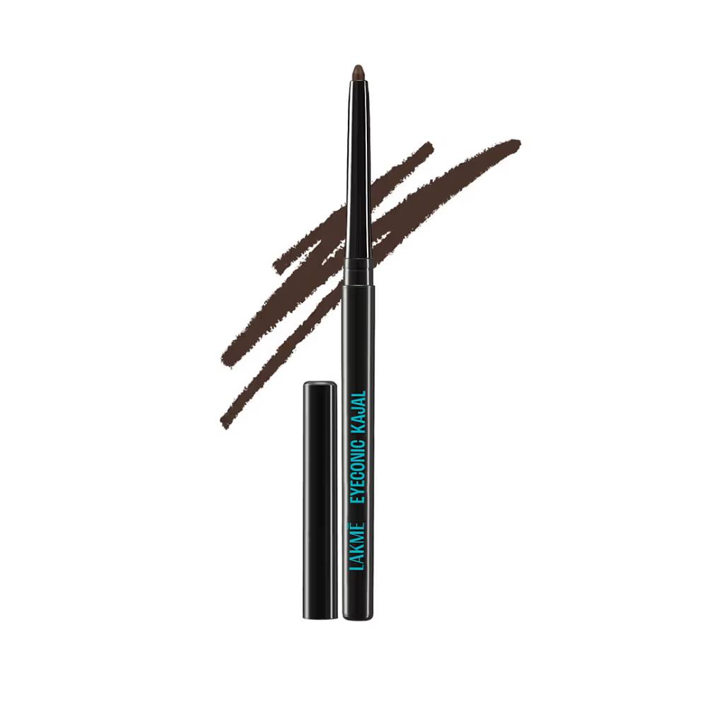Lakme Eyeconic Kajal, Matte Kajal Pencil That Lasts 24 Hrs, Classic Brown (0.35g)