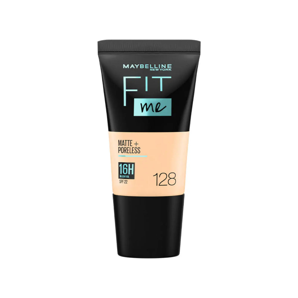 Maybelline New York Fit Me Matte + Poreless Liquid Foundation Tube SPF 22 - 128 Warm Nude (18ml)