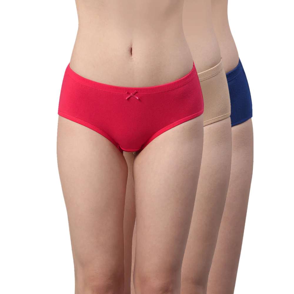 Mid rise, hipster cut panty with inner elastic waistband