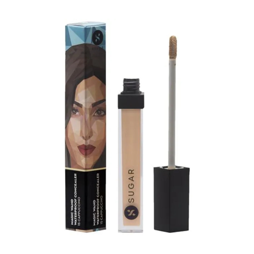SUGAR Cosmetics Magic Wand Waterproof Concealer - Light, Cool Undertone, 8.4 g 15 Cappuccino