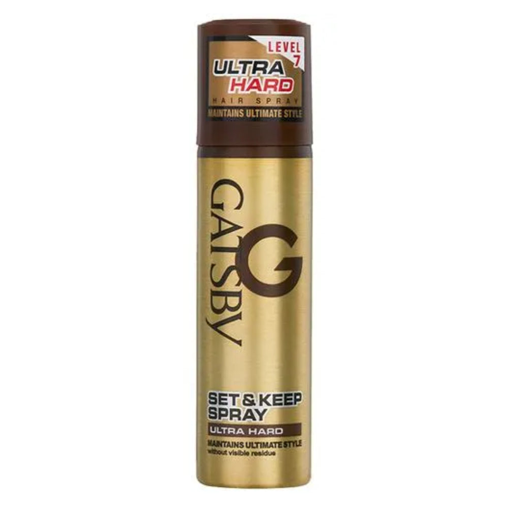Gatsby Hair Spray Set & Keep - Ultra Hard, Maintains Ultimate Style Without Visible Residue, 66 ml