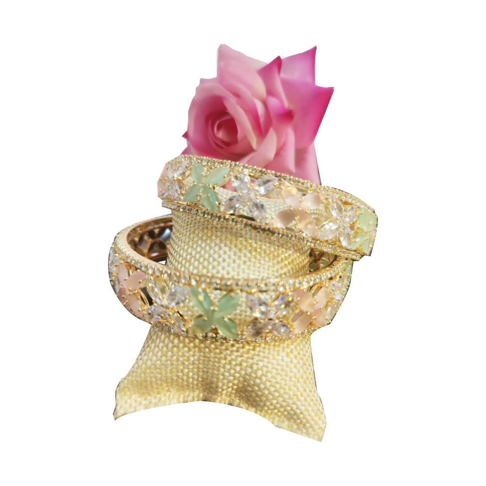Meenakari Bangle Set Of 2 Gold-Toned