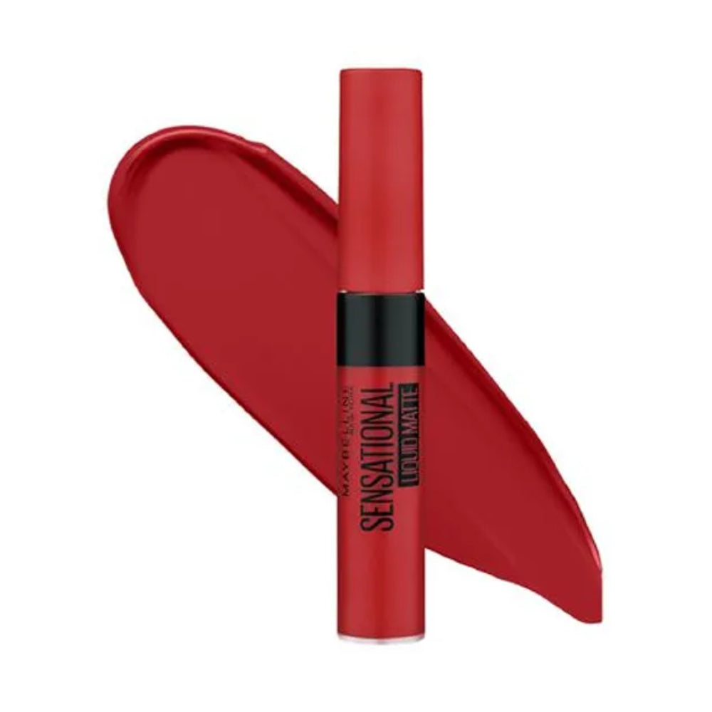 Maybelline New York Sensational Liquid Matte Liquid Lipstick - Intense Colour Effect, Non-Sticky, Non-Cracking, 7 ml 14 Red Serenade