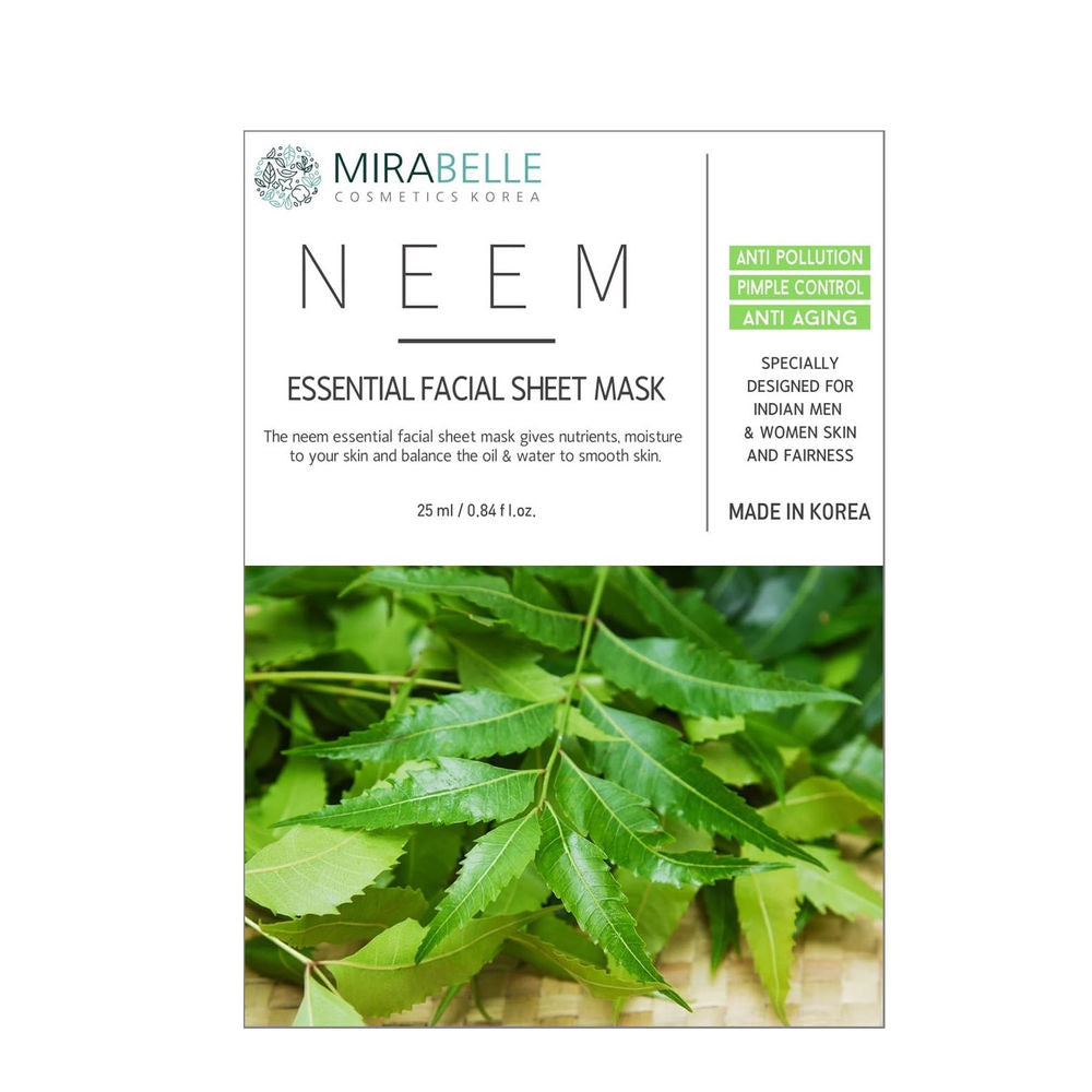 Mirabelle Korea Neem Essential Facial Sheet Mask (25ml)