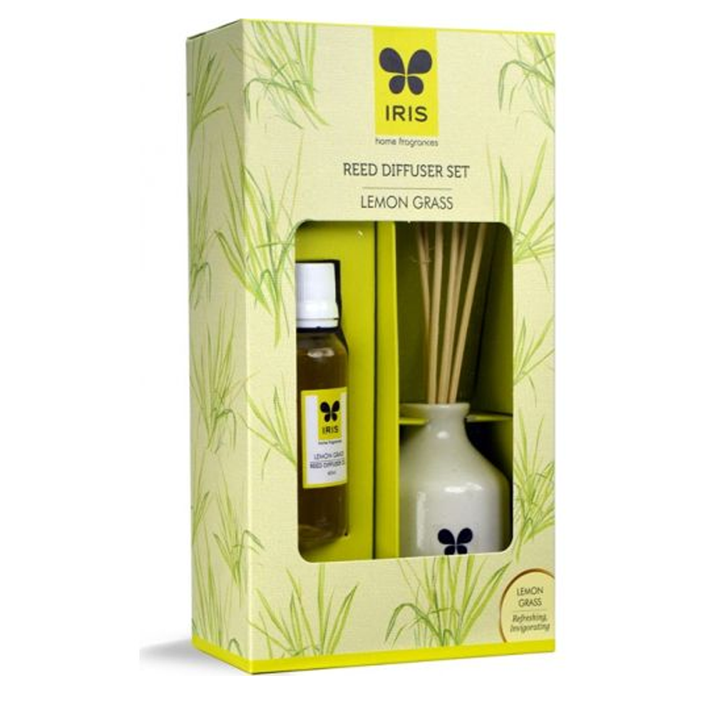 Reed Diffuser Set Ceramic With Reeds in Lemongrass Colour