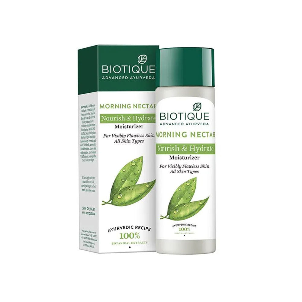 Biotique Visibly Flawless Skin Moisturizer - For All Skin Types, Morning Nectar, 100% Botanical Extracts, 190 ml