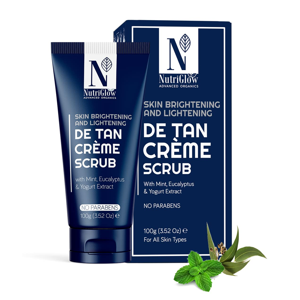 Buy NutriGlow Advanced Organic De Tan Creme Scrub With Mint and