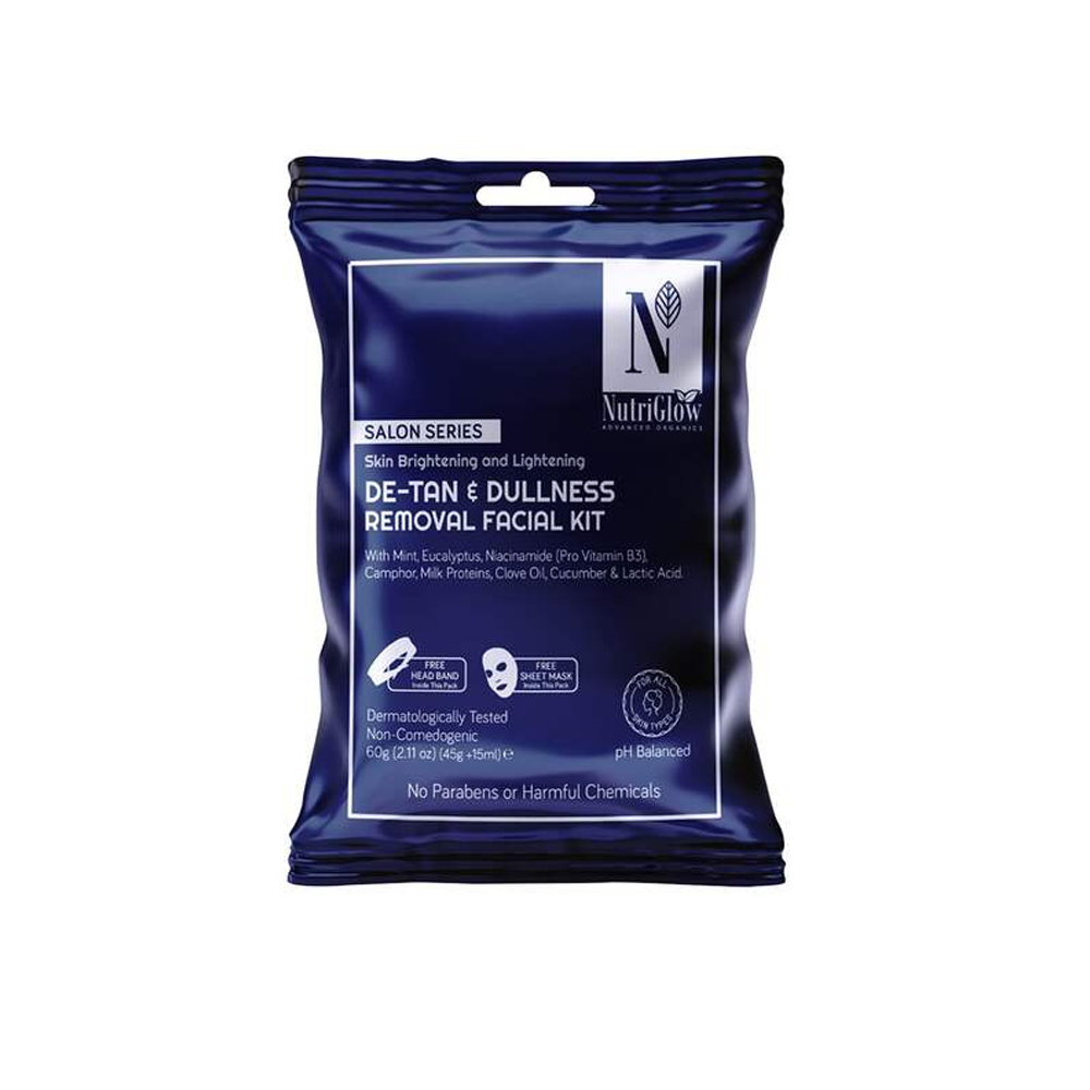 NutriGlow Advanced Organics De-Tan & Dullness Removal Facial Kit (60 g)