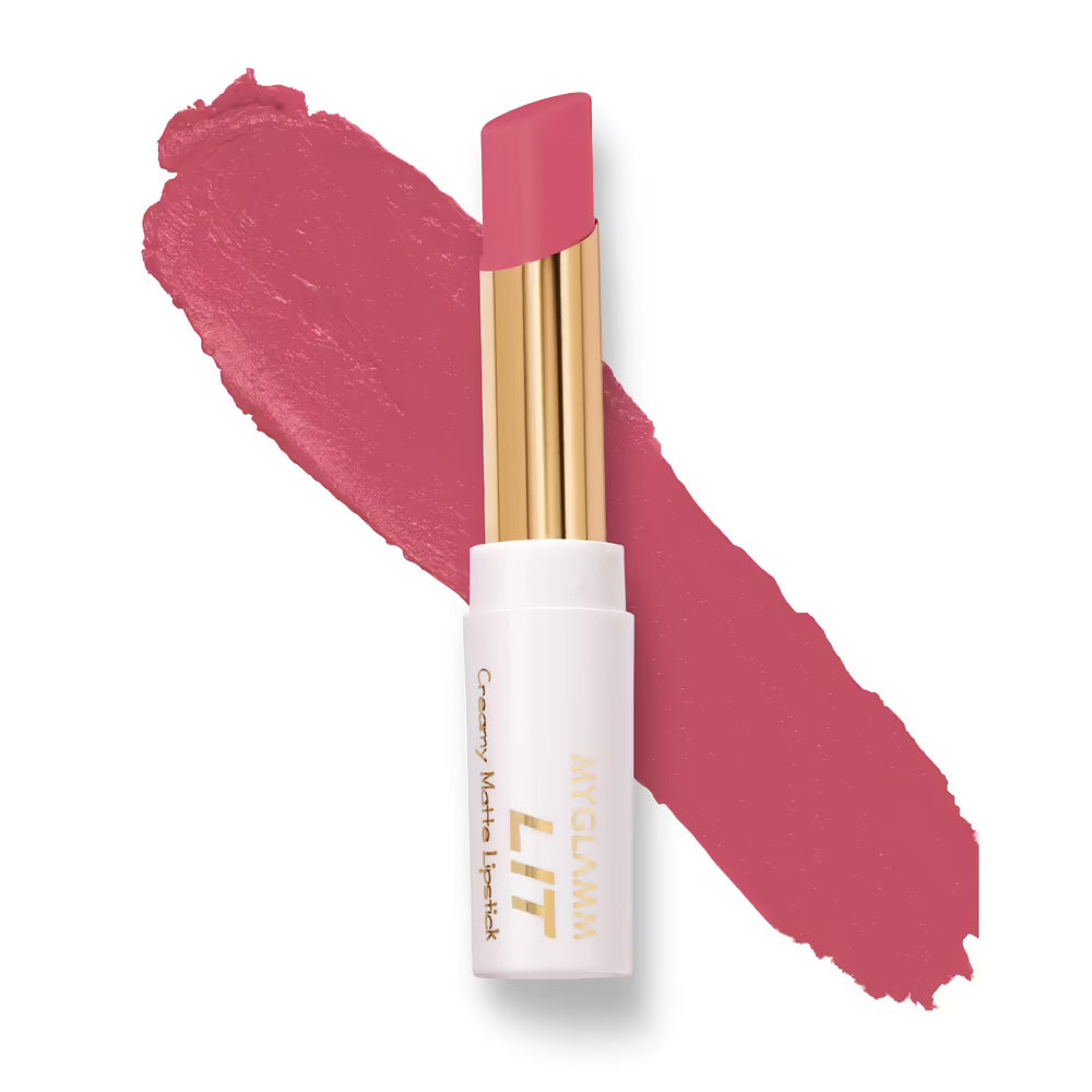 MyGlamm LIT Creamy Matte Lipstick-Pink Daiquiri (3.7g)