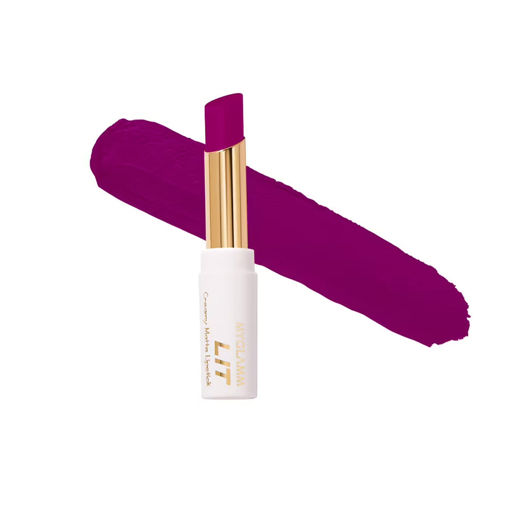 MyGlamm Lit Creamy Matte Lipstick - French 75 (3.7 g)