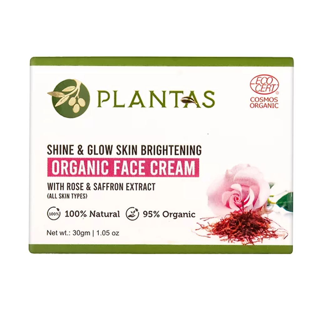 Plantas Organic Face Cream - Shine & Glow Skin Brightening 30g
