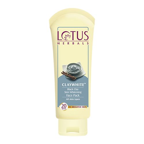 Lotus Herbals Claywhite Black Clay Skin Whitening Face Pack, 60 g
