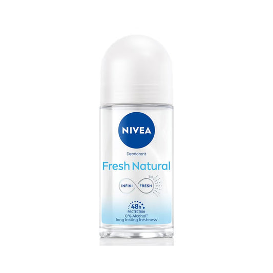 Nivea 0% Alcohol Deodorants Underarm Roll On, 48H Odor Protection & Long Lasting Freshness (50ml)