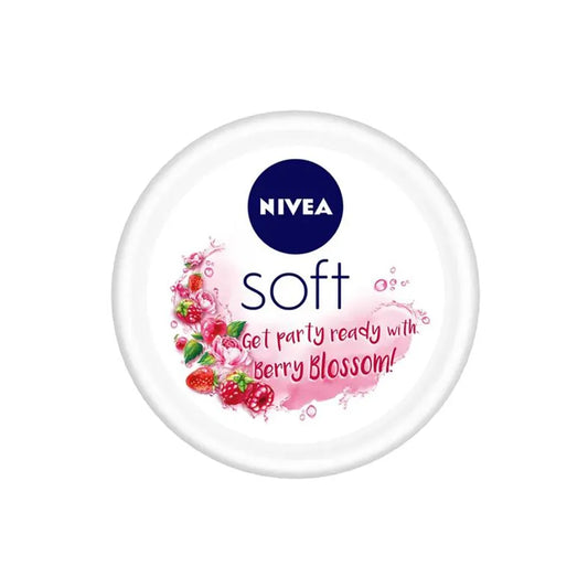 NIVEA Light Moisturizer - Soft Berry Blossom, For Face, Hand & Body, Instant Hydration Non-Greasy Cream With Vitamin E & Jojoba Oil, 100 ml