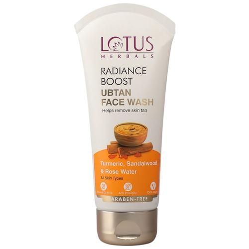 Lotus Herbals Radiance Boost Ubtan Face Wash - Turmeric, Sandalwood & Rose Water, Paraben Free, 100 g