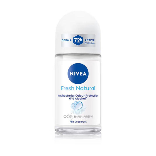 NIVEA Fresh Natural Anti Roll-On Deodorant 72H Protection & Long Lasting (25ml)