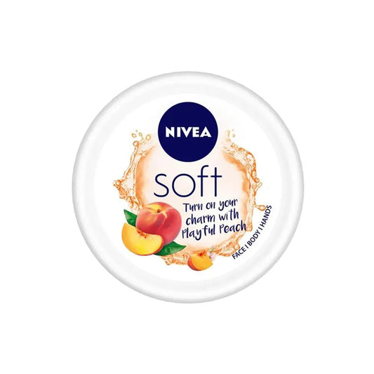 NIVEA Light Moisturizer Cream - Soft Playful Peach, With Vitamin E & Jojoba Oil, For Face, Hands & Body, Instant Hydration, Non-greasy Cream, 100 ml