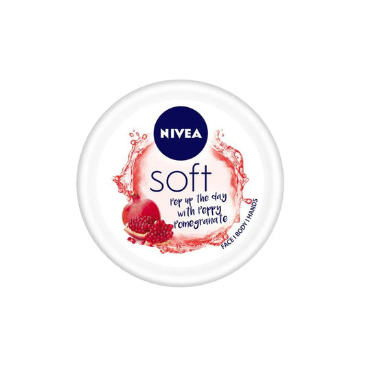 NIVEA Light Moisturiser Cream - Soft Peppy Pomegranate, With Vitamin E & Jojoba Oil, For Face, Hand & Body, Instant Hydration, Non-greasy Cream, 100 ml