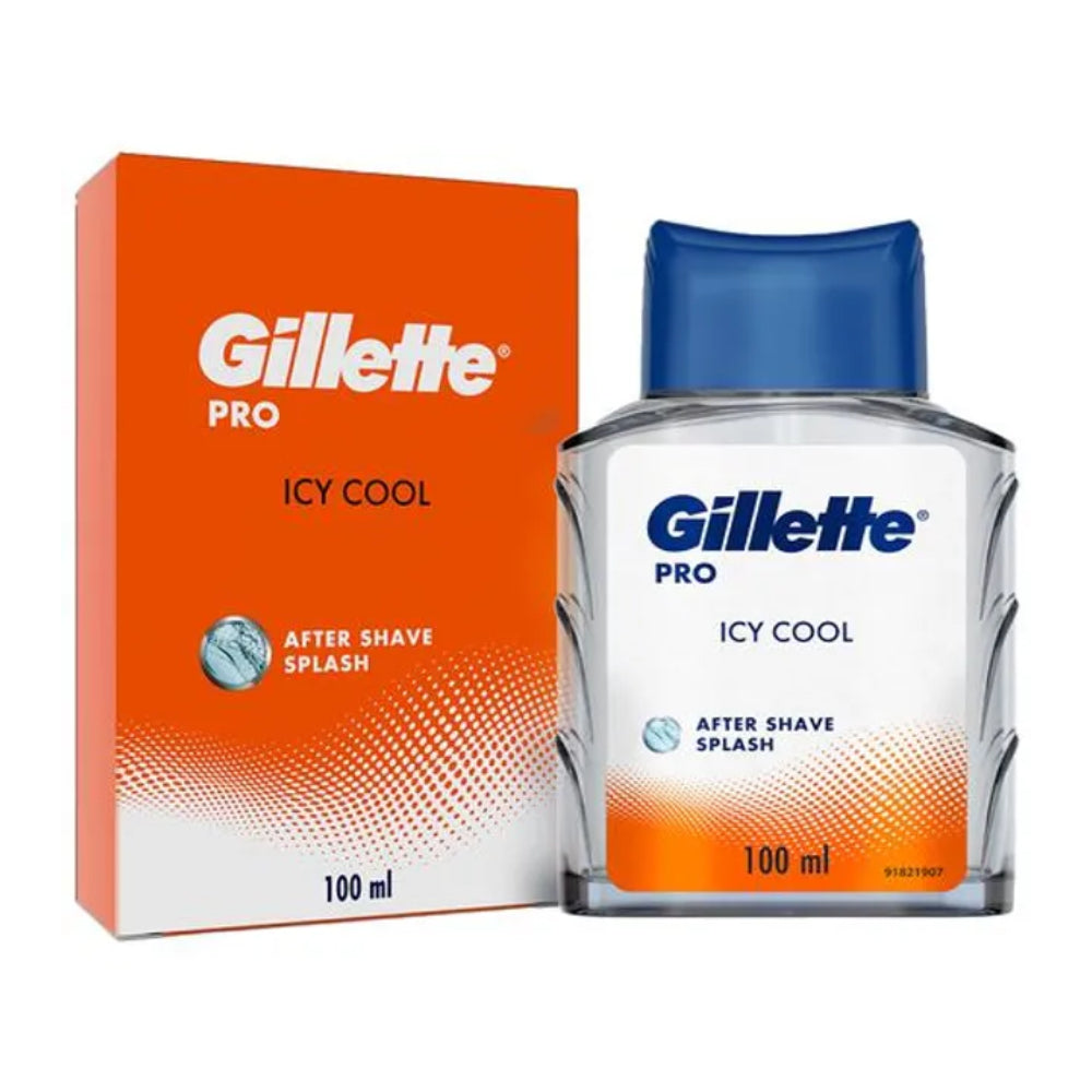 Gillette Pro After Shave Splash - Icy Cool, Soothes & Tone Skin, Provides Relief, Fresh Fragrance, 100 ml