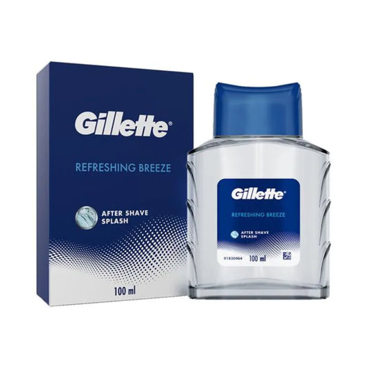 Gillette After Shave Splash - Refreshing Breeze, Long-lasting Fragrance, Tones The Skin, 100 ml