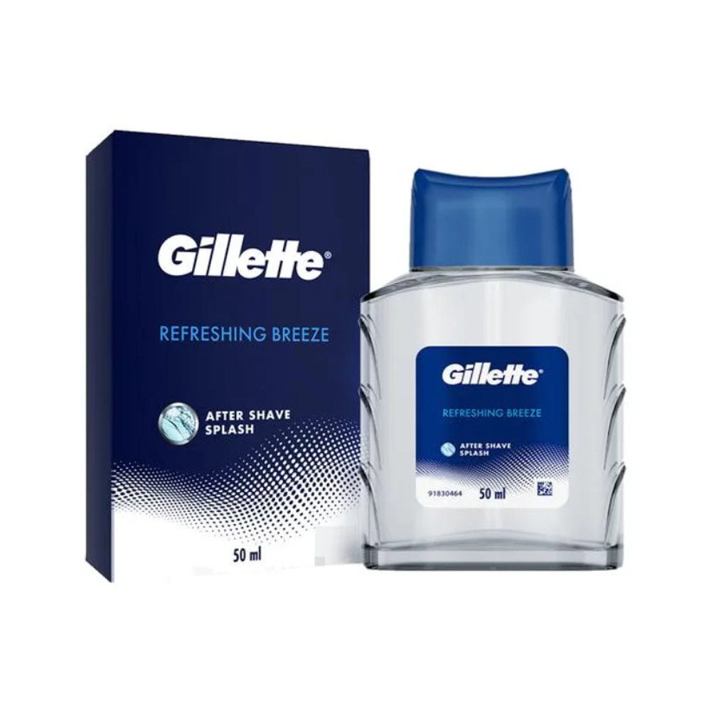 Gillette After Shave Splash - Refreshing Breeze, Long-lasting Fragrance, Tone Your Skin, 50 ml