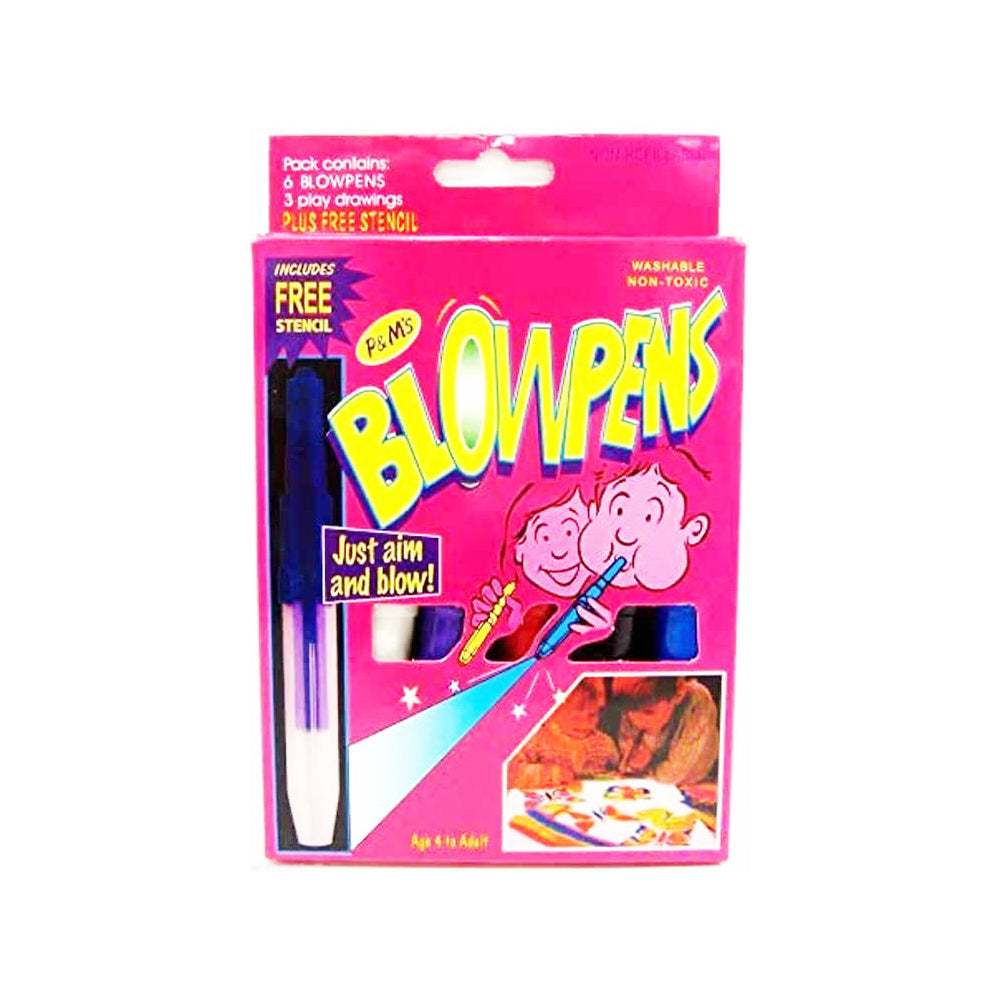 Magic Blow Pens Set of 6 Pc Colour Spray Blowpen with Sketch Pens