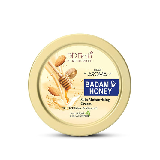 BioFresh Herbal Badam & Honey Body Cream for Skin Moisturizing Smooth & Glowing Skin Non-Greasy Natural Cream Winter Cream Hydrating Cream (800ml)