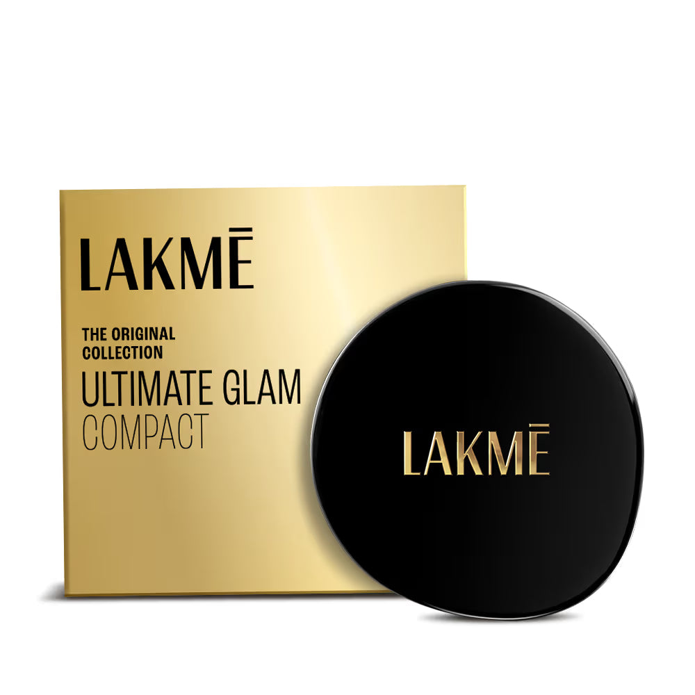 Lakme Ultimate Glam Compact, Skin Lightening Compact Powder With Vitamin B3, Golden Sand 03 (8gm)