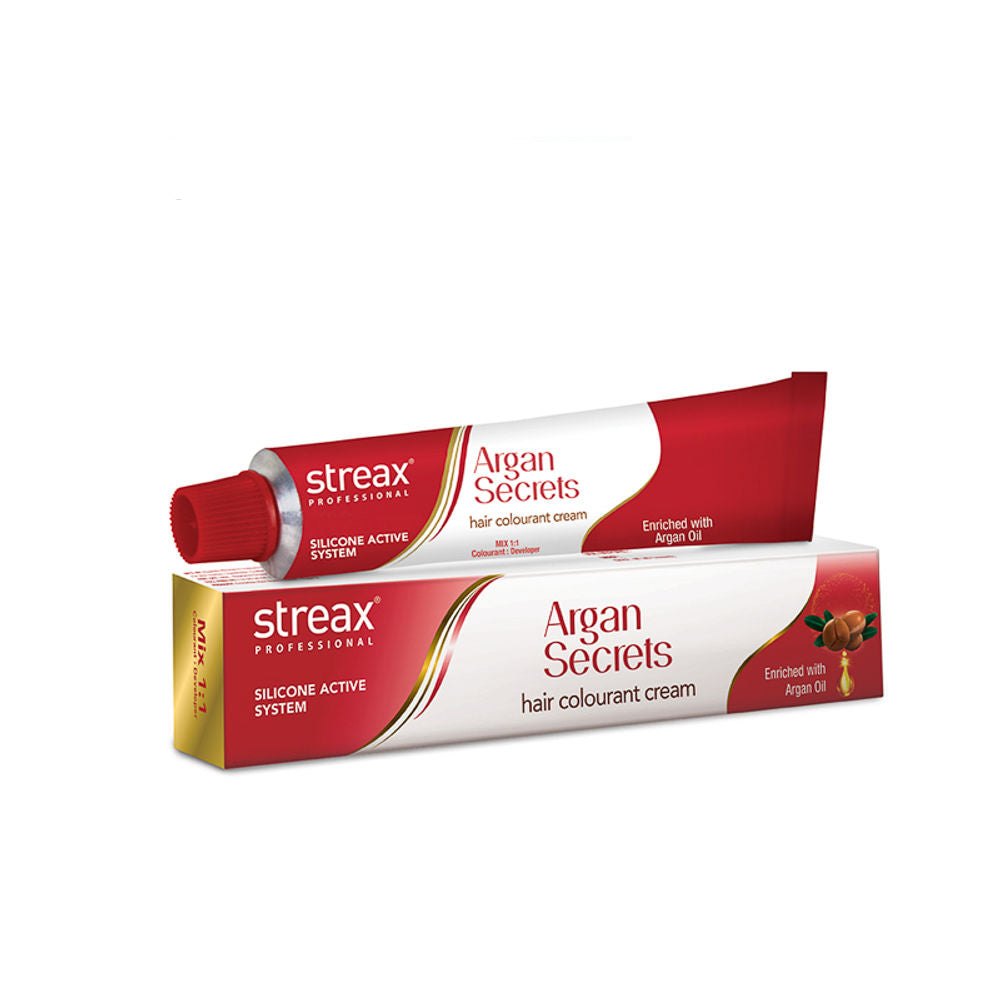 Streax Professional Argan Secrets Hair Colourant Cream - Intense Copper Blonde 7.44 (60gm)