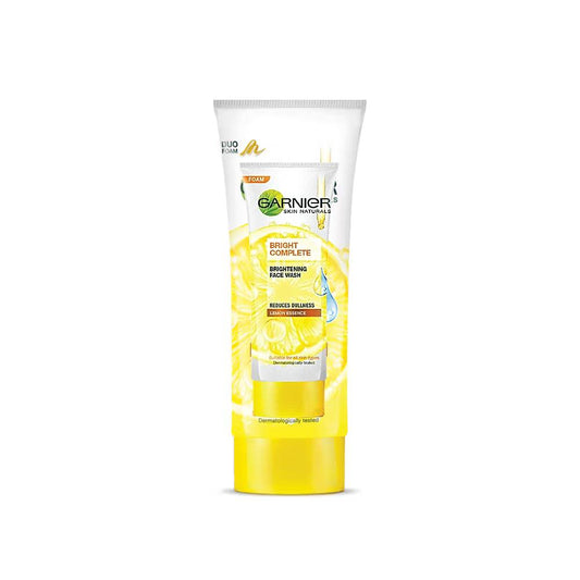 Garnier Bright Complete Vitamin C Face Wash - With Lemon Extracts, Fights Dullness, 50 g Tube