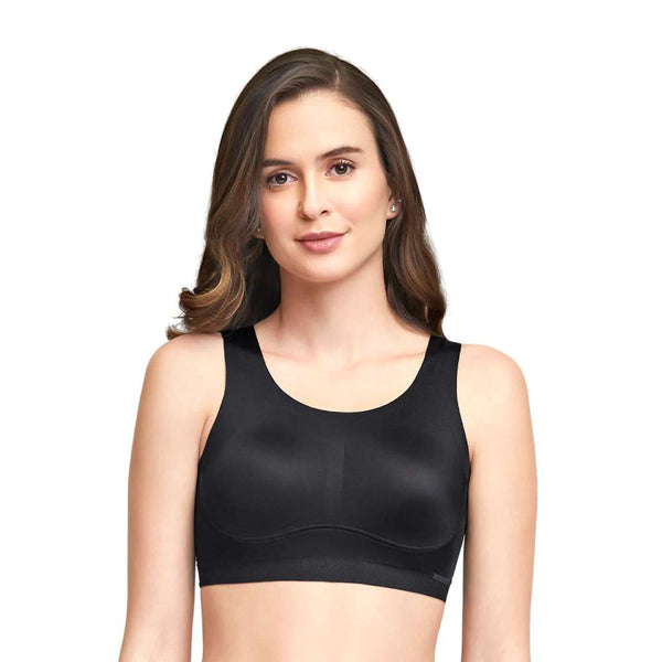 Skins Support Solid Non Padded Non-Wired Scoop Neck Cami Bra