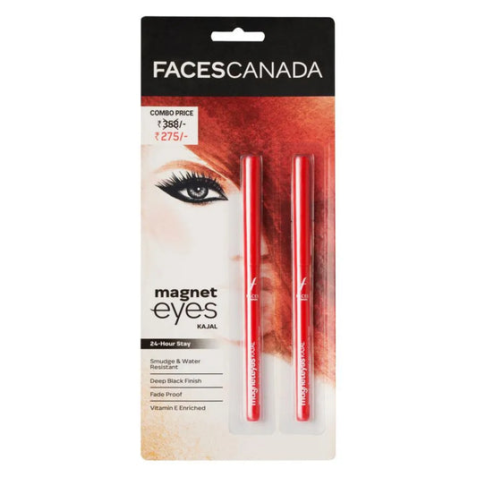 Faces Canada Magnet Eyes Kajal - 24 Hours Stay, Smudge & Water Resistant, 0.7 g Black
