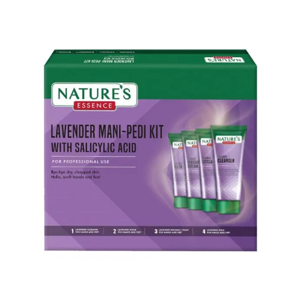 Natures Essence Lavender Mani-Pedi Kit With Salicylic Acid - Provides Soft Feet & Hand, 400 g