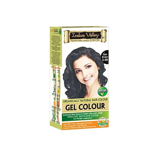 Indus Valley Organically Natural Gel Hair Color, 276 ml Dark Brown 3