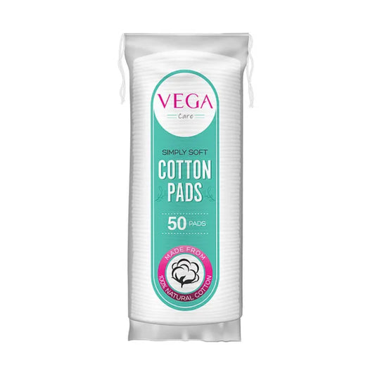 Vega Cotton Pads CP-01 - 100% Natural, 50 pcs (Pack of 1)