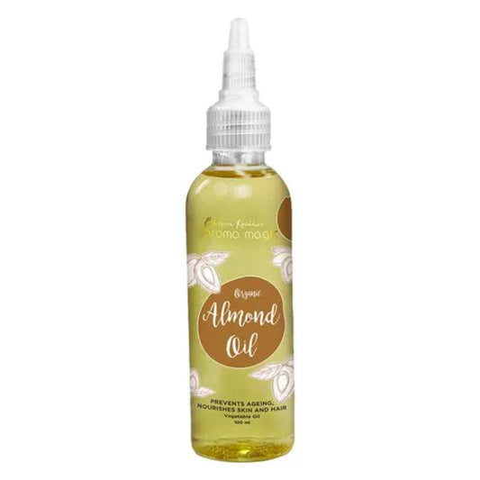 Aroma Magic Organic Almond Oil - Prevents Ageing, Nourishes Skin & Hair, 100 ml