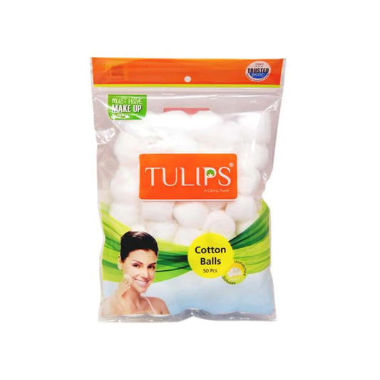 Tulips Cotton Balls - For Make Up & Nail Polish Removal, 50 pcs