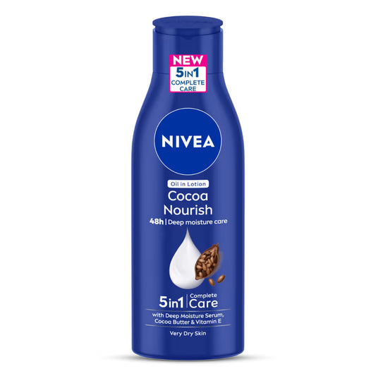 NIVEA Cocoa Nourish BODY LOTION with Cocoa butter & Vit E - 48H deep moisturization (Very Dry skin) (200ml)
