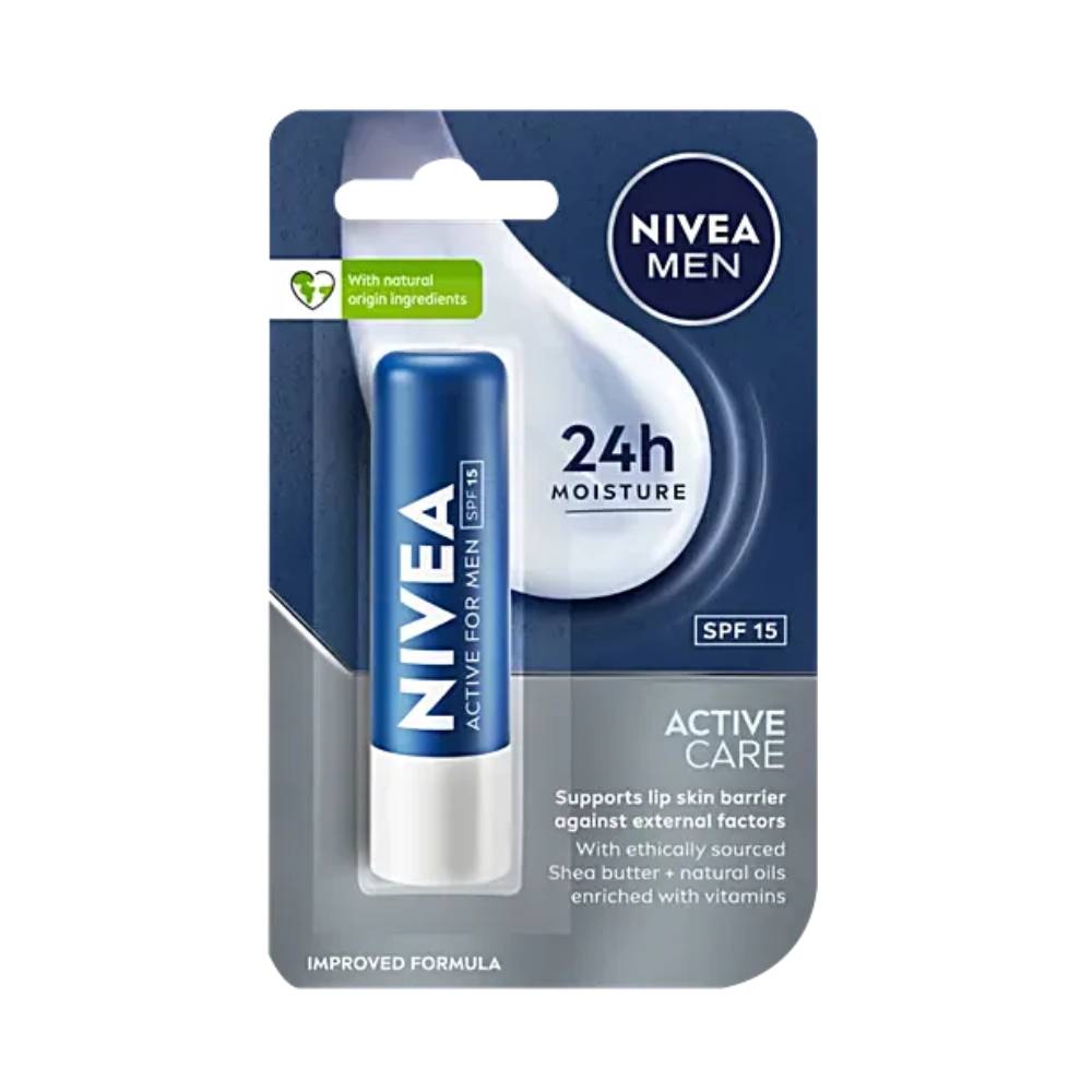 NIVEA Active Care Lip Balm - SPF For 24h Moisture, 4.8 g