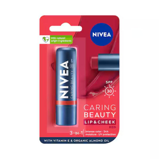 Nivea Lip Care Caring Beauty Lip Balm - Red (4.8 g)