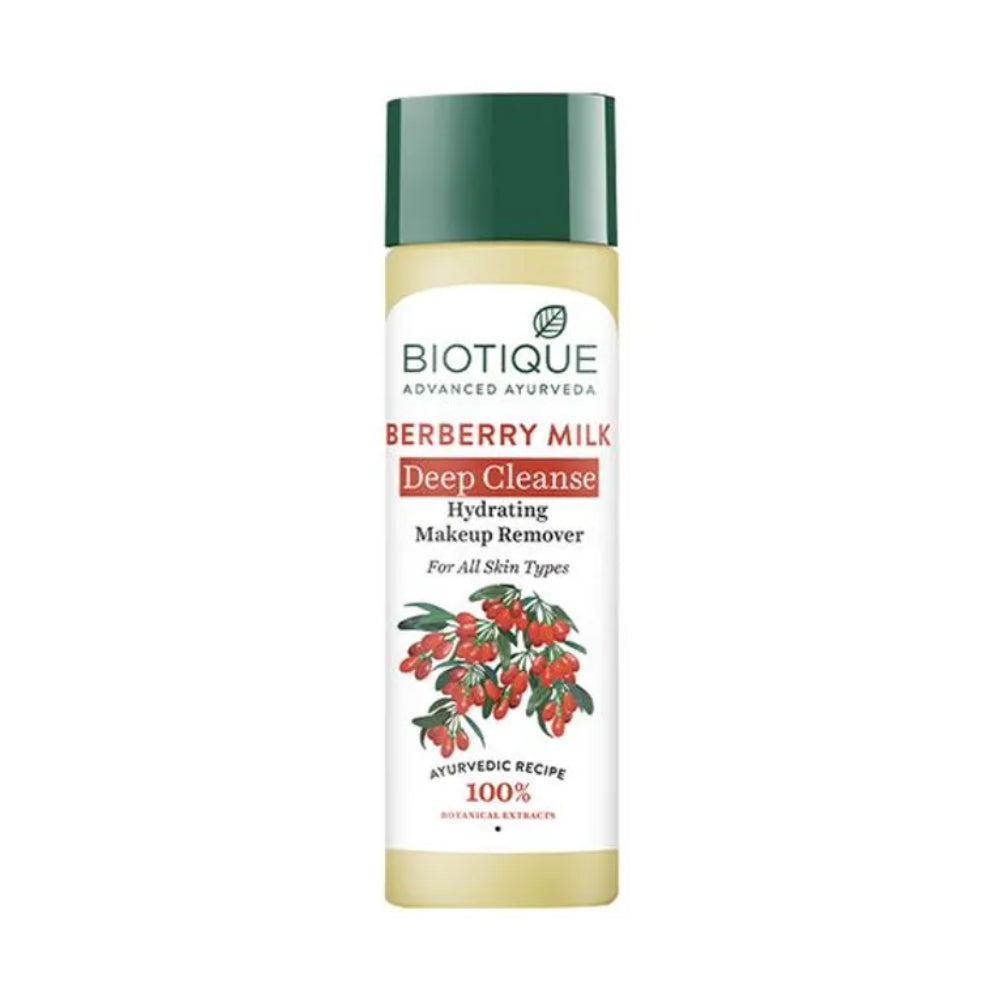 Biotique Deep Cleanse Hydrating Makeup Remover - Berberry Milk, For All Skin Type, 120 ml Carton