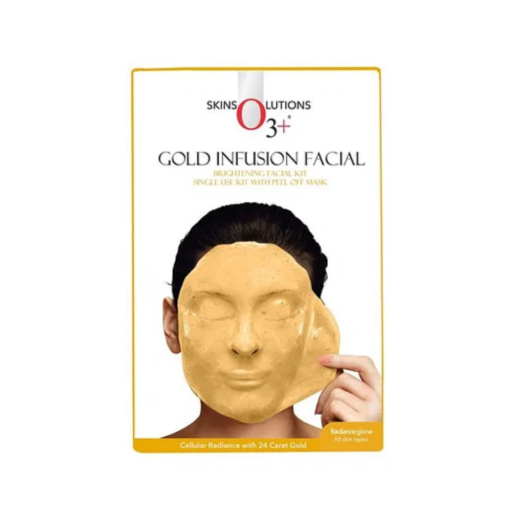 O3+ Plus Gold Infusion Facial Kit Single Use Kit Pell Off Mask 45Gm+5Ml