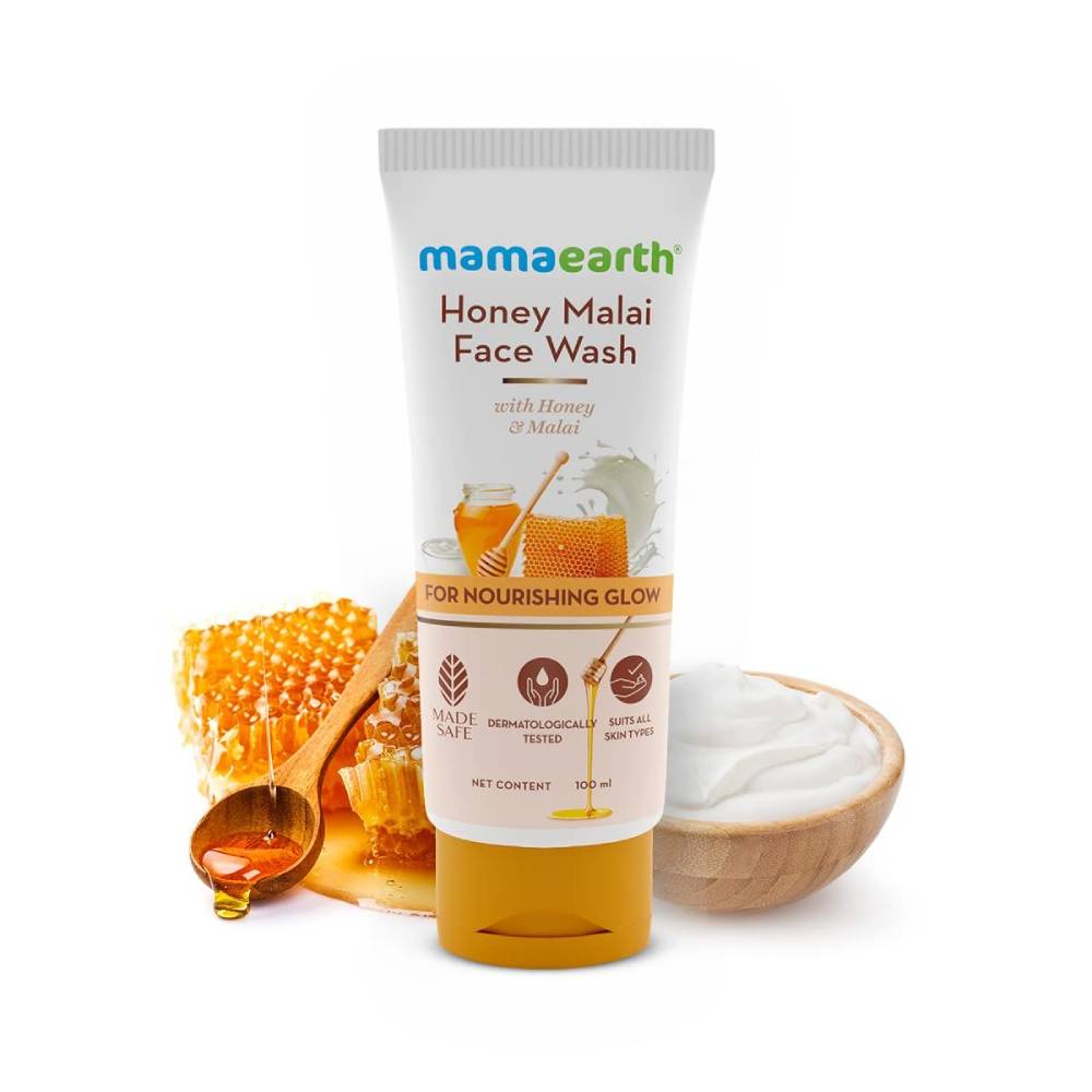 Mamaearth Honey Malai Face Wash with Honey & Malai For Nourishing Glow (100ml)