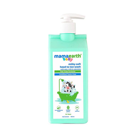 Mamaearth Milky Soft Head To Toe Wash With Oats, Milk And Calendula For Babies (400ml)