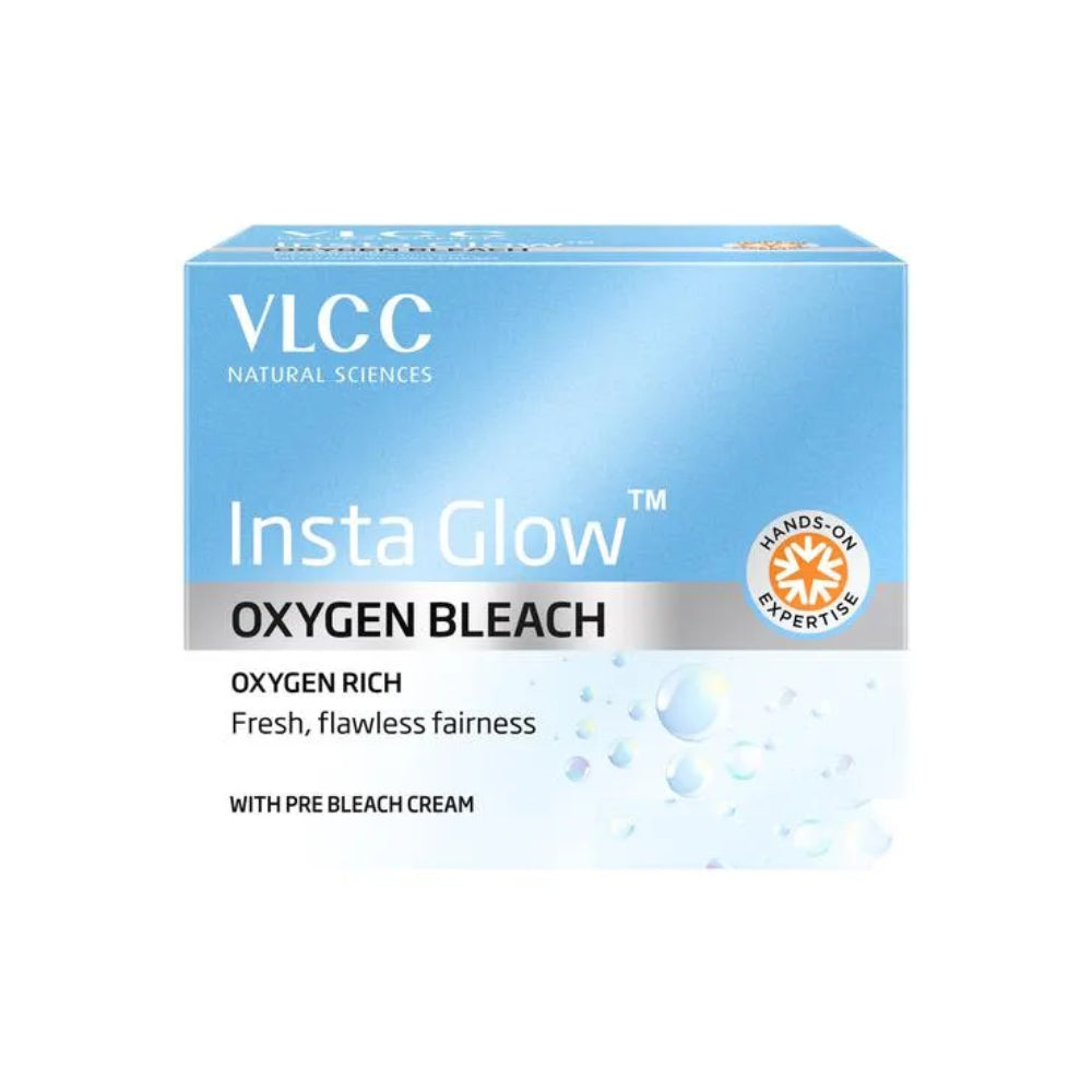 VLCC Instaglow Oxygen Bleach - Fresh, Flawless Fairness, Paraben Free Certified, 25.7 g