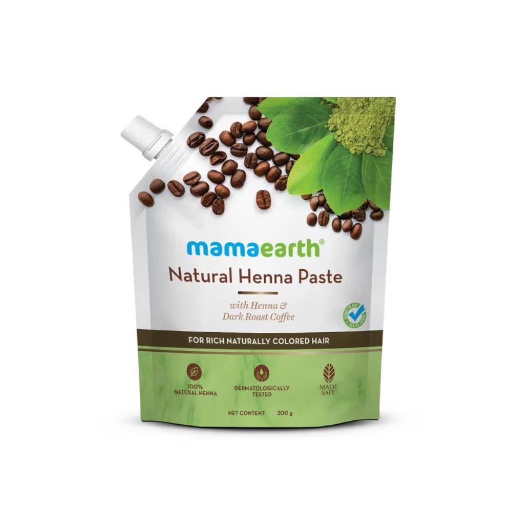 Mamaearth Natural Henna Paste With Henna & Dark Roasted Coffee For Rich Naturally Colored Hair (200g)