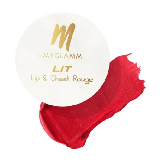 MyGlamm LIT Lip & Cheek Rouge - Lightweight, Velvety-Matte Feel, 10 g Strawberry Rush